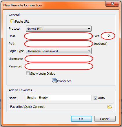 Establishing FTP Connection in SmartFTP Client