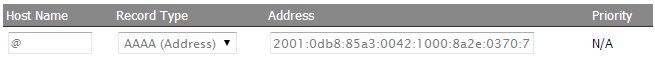 DNS management AAAA