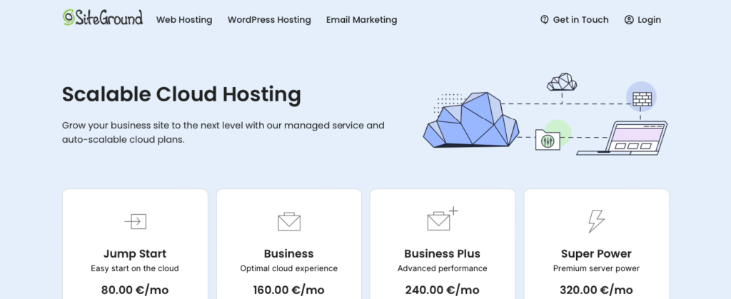 Siteground Web Hosting Company homepage