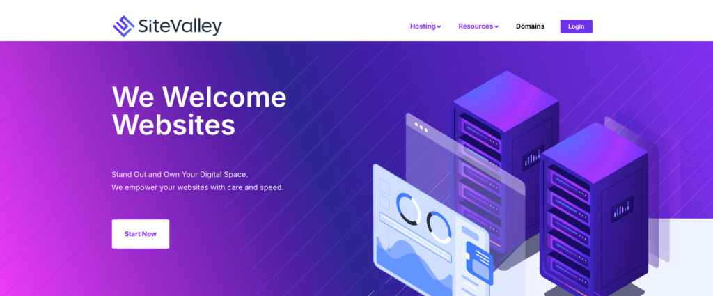 SiteValley Web Hosting Company for Small Businesses HomePage Screenshot