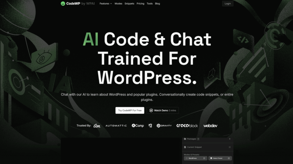 AI Code & Chat Trained For WordPress. Chat with our AI to learn about WordPress and popular plugins. Try CodeWP For Free.